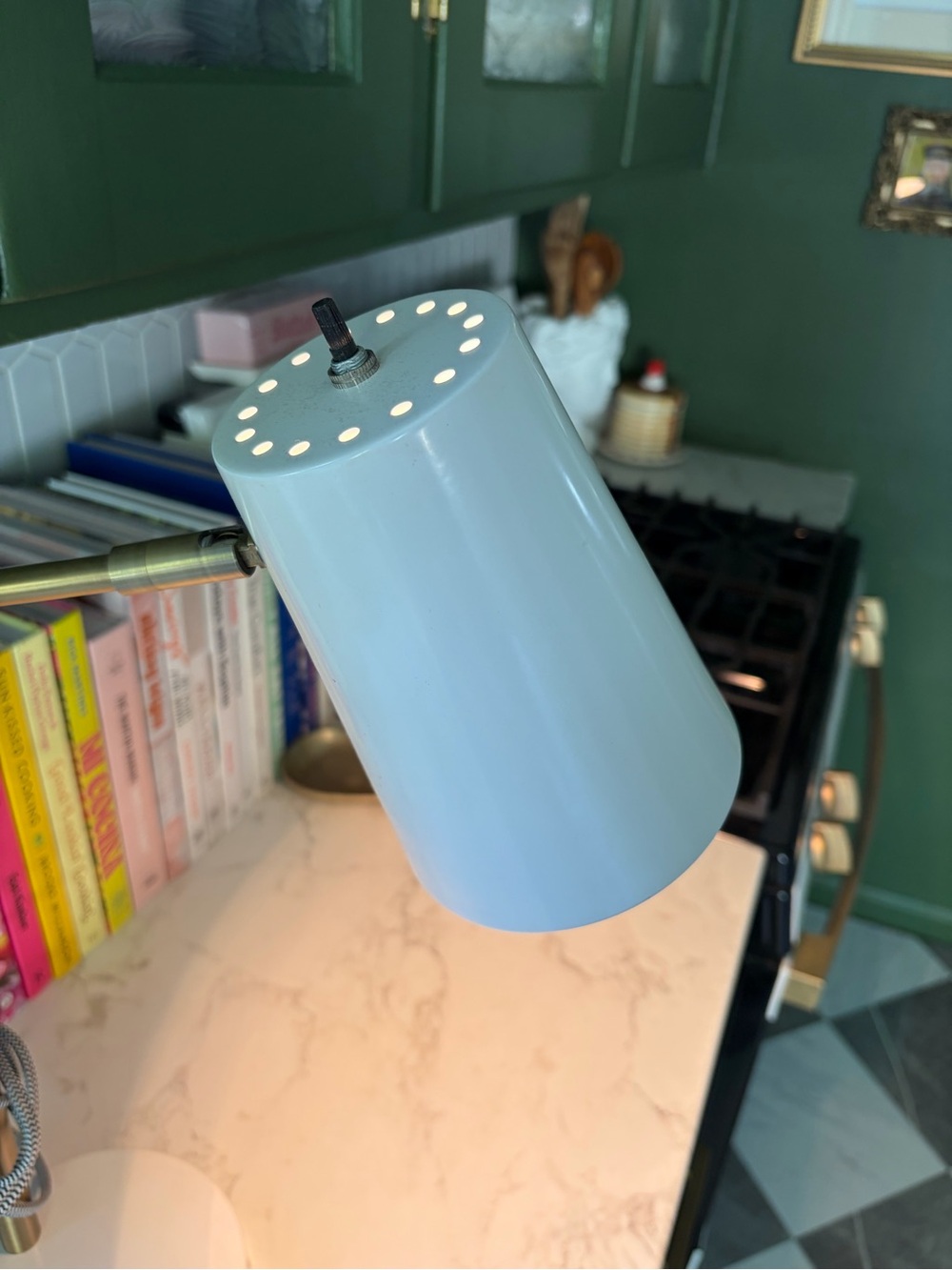 Modern Brass and White Adjustable Desk Lamp - Picture 2 of 4